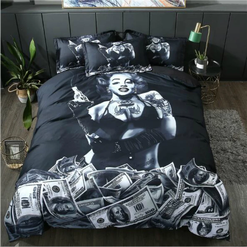 Пододеяльник 3D с красивым скелетом в американском стиле креативной личности