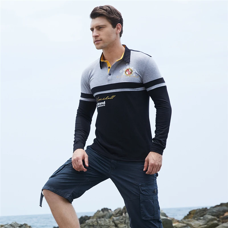 ZOGAA 2019 Хит Мужская рубашка поло высокое качество хлопок длинный рукав осень