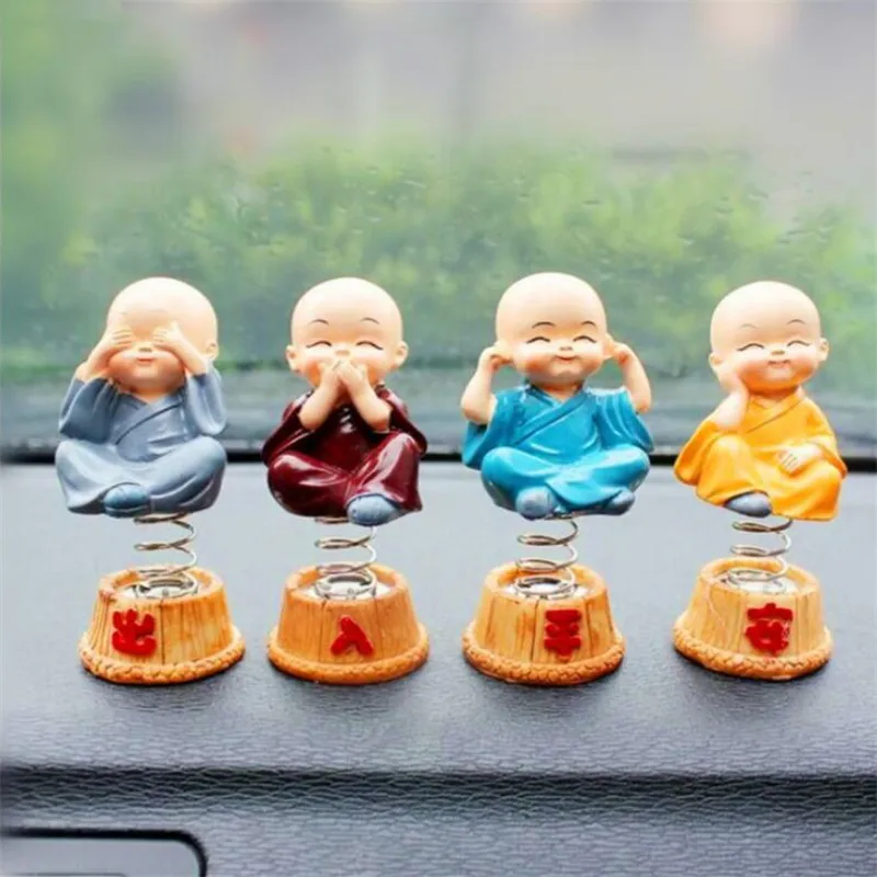 4 шт./компл. соломенная шляпа из смолы милые маленькие статуэтки монахов четыре