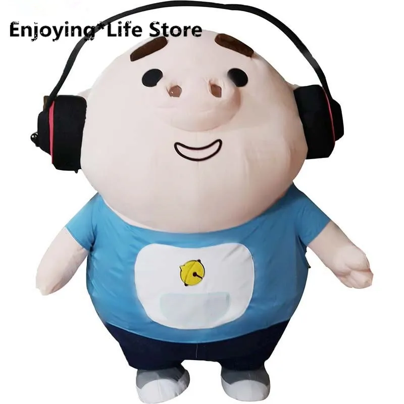 

2M Inflatable Pig Funny Mask Mascot Costume Suits Cosplay Party Game Dress Outfits Advertising Carnival Halloween Easter Adults