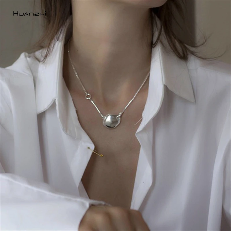 

HANGZHI 2020 New Geometric Irregular Meteorite Pendant Sweater Chain Clavicle Chain Necklace for Women Girls Party Jewelry Gifts