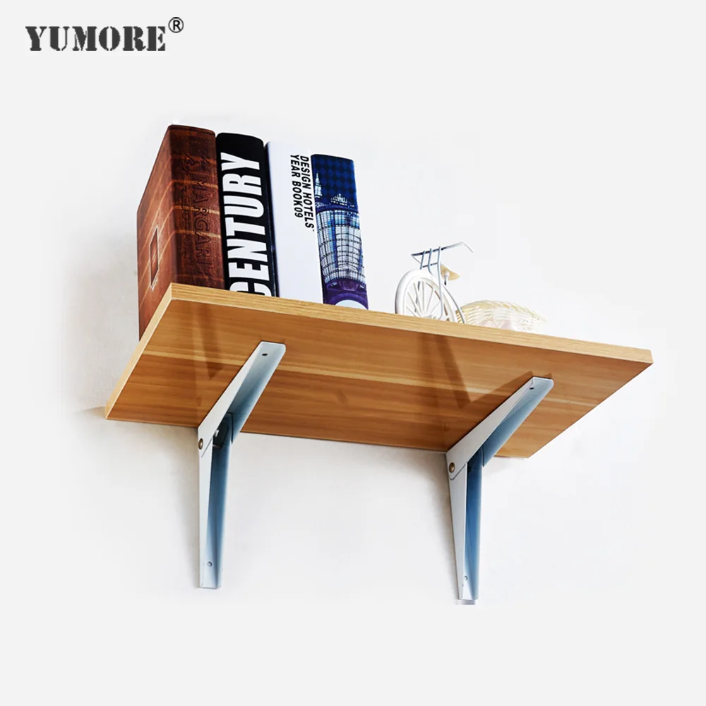 

YUMORE 10pcs/lot Folding Shelf Bracket Stainless Steel Bracket Home Microwave oven Shelf Support estantes de pared decorativos