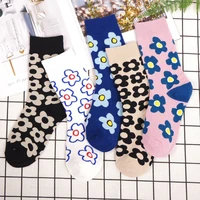 2019 streetwear flower socks women japanese korean style fashion web celebrity cute socks for ladies autumn and winter 373