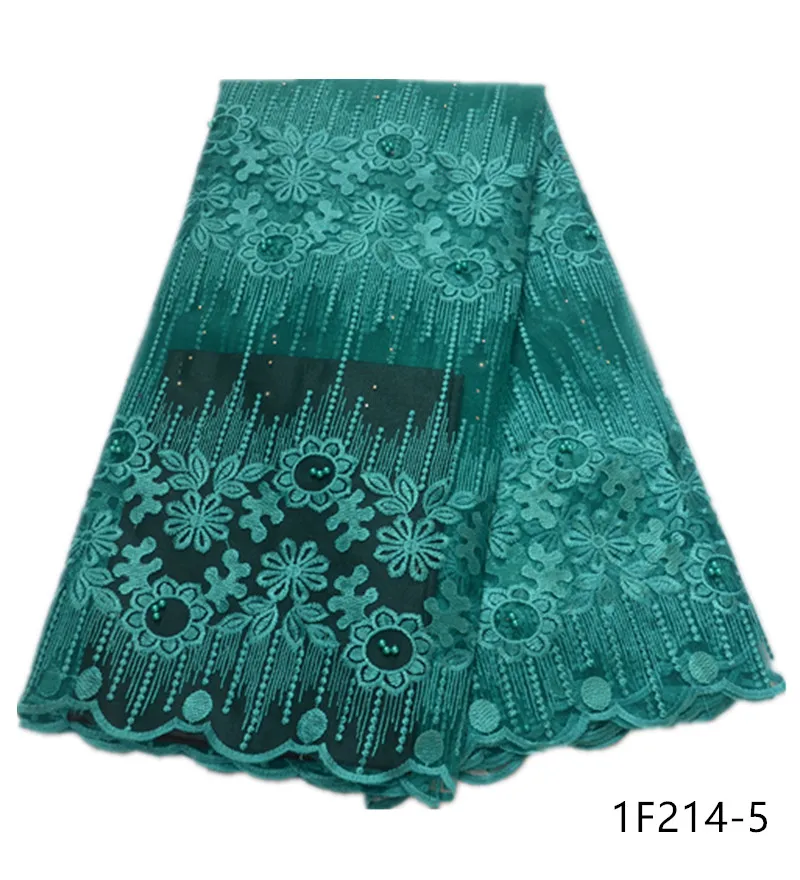 

Latest African Voile Lace Fabric Embroidered African Guipure Lace Fabric With Beads 2019 African French Net Mesh Lace 1F214