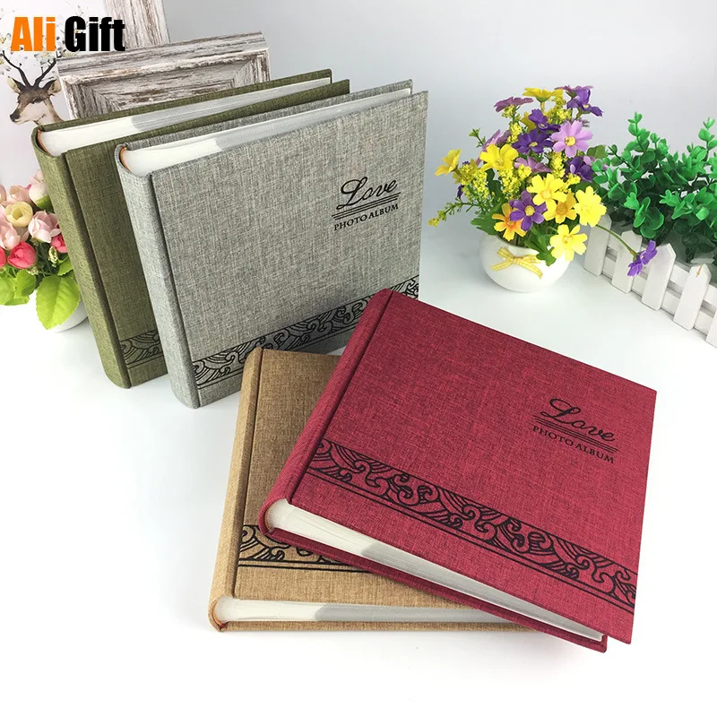 Льняная Обложка 6 дюймовый внутренний фотоальбом 200 шт. куртки скользящая бумага