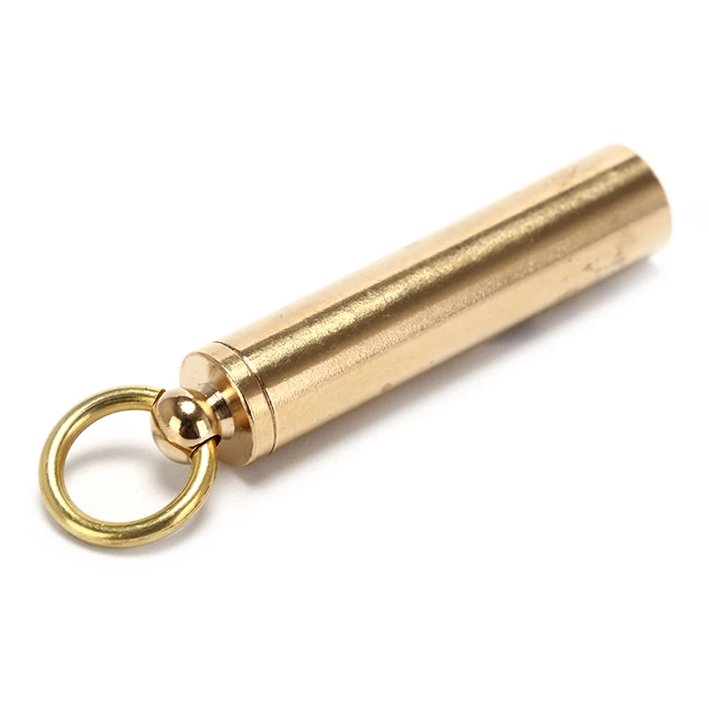 

1pc New 10mm Brass EDC Emergency Safety Survival Whistle Keychain For Camping Tools