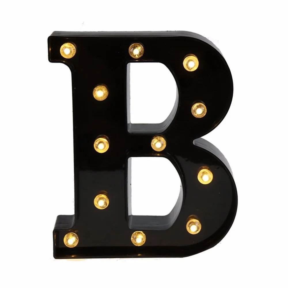 Праздничное украшение 26 дюймов лампа с черными буквами светодиодные символы Zao