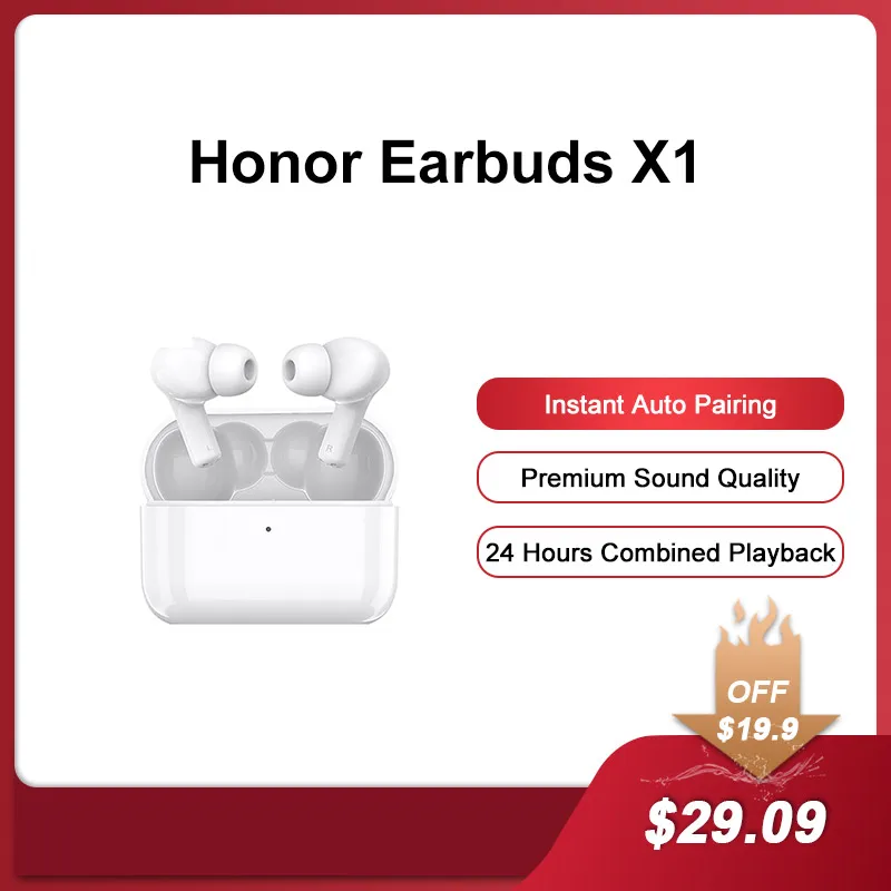 

Наушники Huawei Honor Earbuds X1 Беспроводные с поддержкой Bluetooth 5,0 и двойным микрофоном