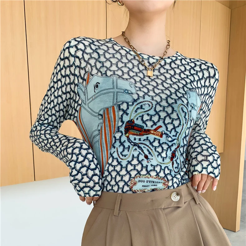 

Kimotimo Women Blouses Spring Reteo Streetwear Print Plaid Tops Fashion Slim Design Niche Elgeant Casual Office Lady Shirt Ins