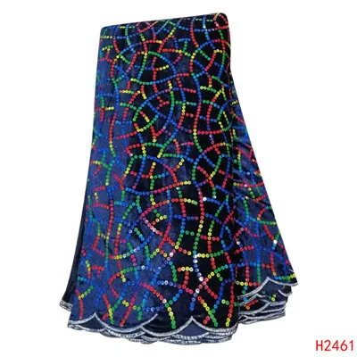 High quality navy Новейшая бархатная блестящая кружевная ткань французская нигерийская кружевная ткань Высокое качество блестящая африканская кружевная ткань для свадьбы - Цвет: High quality navy