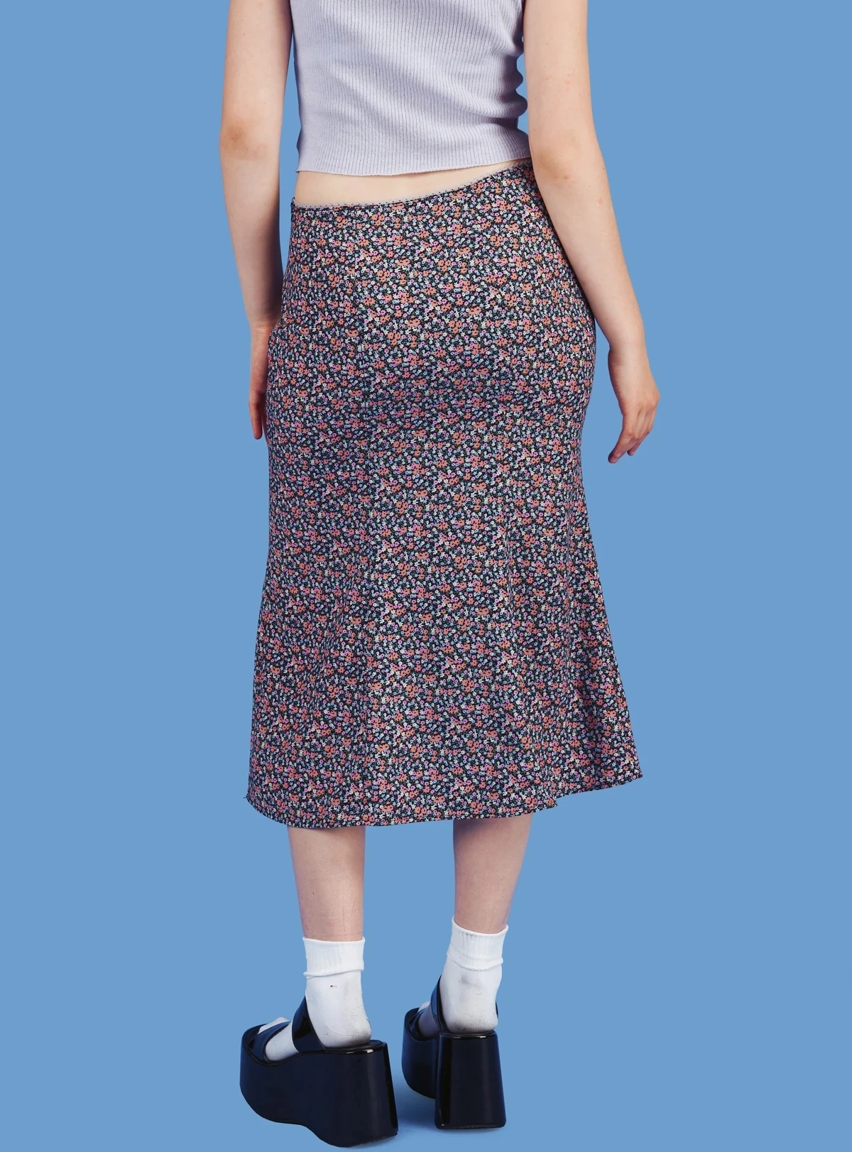 

Women's A-Line Midi Skirts, Bohemian High Waist Floral Print Slim Fit Long Skirts