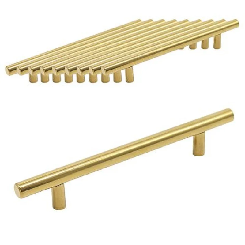 

10PCS Door Handles T-shaped Pull Handle Nordic Minimalist Brushed Gold American Pull Cabinet Door Handle Furniture Accessories