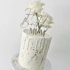 С Днем Рождения для мам и дочек, акриловые Серебряные белый торт Топпер Love Mom (Я люблю маму на День Матери торт фигурки жениха и невесты; Мама День рождения торт украшения