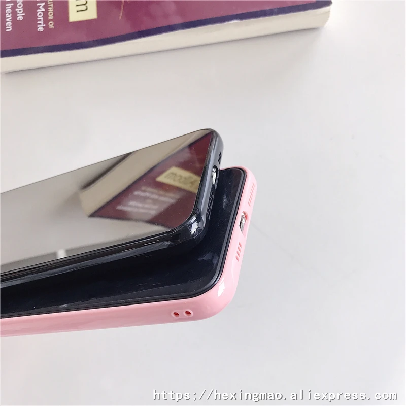Цветной зеркальный простой чехол s для iphone 11 11Pro Max XR X XS 6 7 8 plus карамельный цвет
