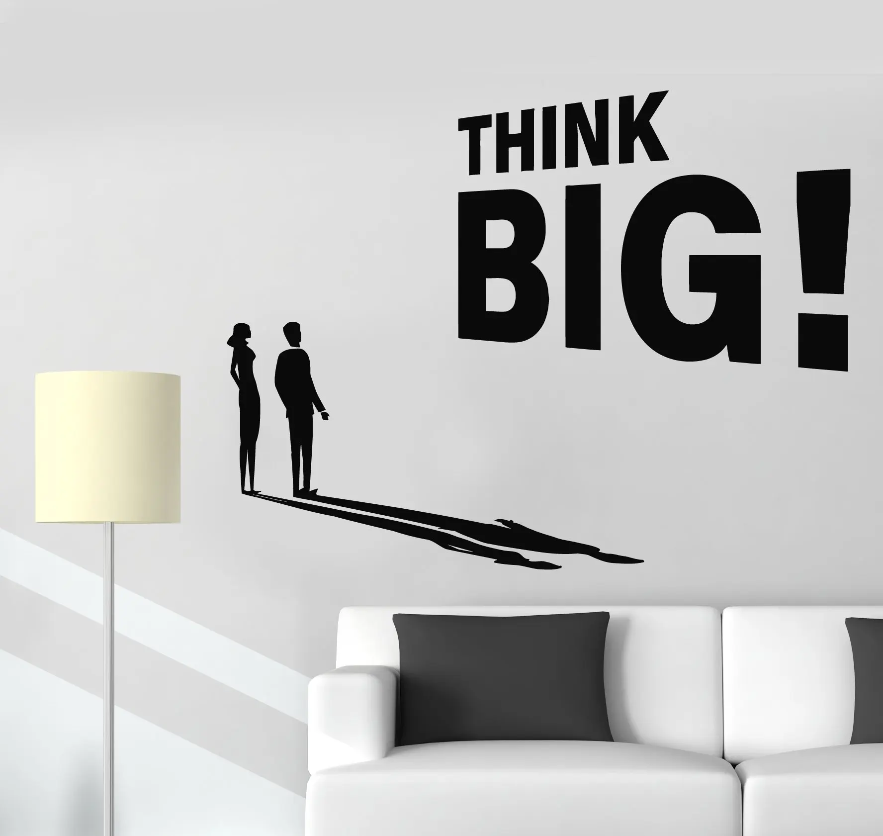 

Vinyl Office Wall Sticker Think Big Motivational Words Office Area Wall Sticker Work Decoration Company art Decoration bg26