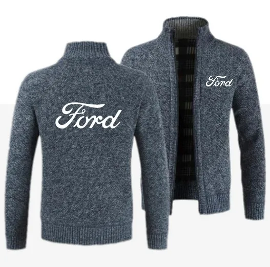 Лидер продаж осенне-зимняя мужская куртка с логотипом Ford приталенная на молнии
