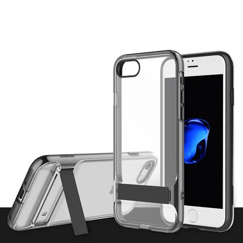 Чехол Rock для iPhone 7, 7 Plus, серия Royce, с подставкой, TPU+ PC, прозрачный чехол для телефона, для iPhone 7 Plus, чехол для телефона, роскошный - Цвет: black