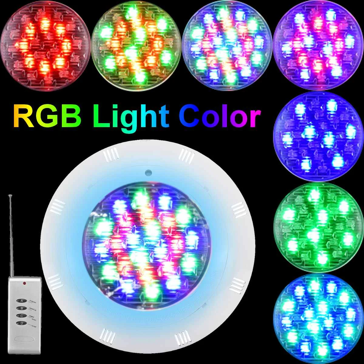 

Swimming Pool Light 24W LED RGB Underwater Light IP68 Waterproof RGB Wall Mounted LED POOL AC12V foco led adosado piscina