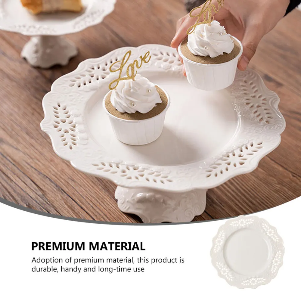 

1pc European Decorative Plate Round Steak Plate Household Salad Plate (White)