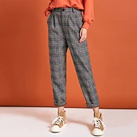 pants ARTKA осень зима новые женские костюмы винтажная вышивка плед Блейзер Набор шерстяные пиджаки и куртки костюм со штанами WA10290Q - Цвет: pants