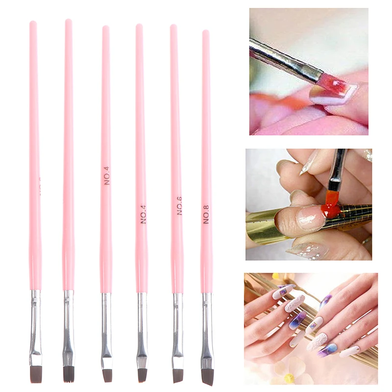 

Акриловая ручка для дизайна ногтей, терапевтическая ручка с плоским наконечником и наклонной головкой, кисть для рисования, набор для маник...