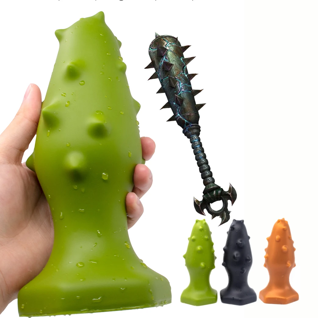 Зеленая Жидкая силиконовая мягкая большая анальная пробка анальные секс игрушки