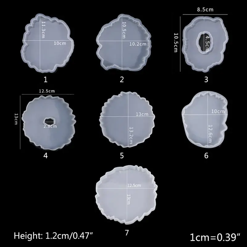 

Silicone Crystal Epoxy Resin Mold Irregular Wave Coaster Mat Casting Mould Handmade DIY Crafts Decoration Making Tools