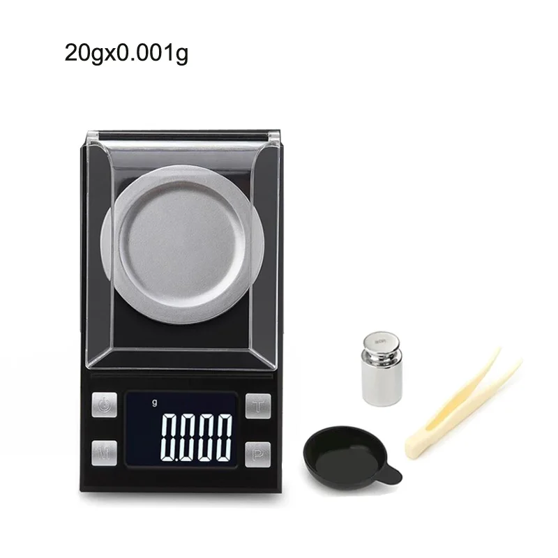 20gx0.001g 200 г 0,01 г Мини цифровые настольные весы 0,001 г 10 г 50 г Точная выпечка кухонные Кухонные весы - Цвет: 20gx0.001g