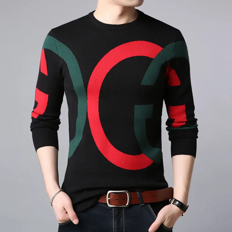 

2021 Light Luxury Spring and Autumn New Products Men's Knitwear Crew Neck Casual Undershirt Trend Pullover Sweater Keep Warm