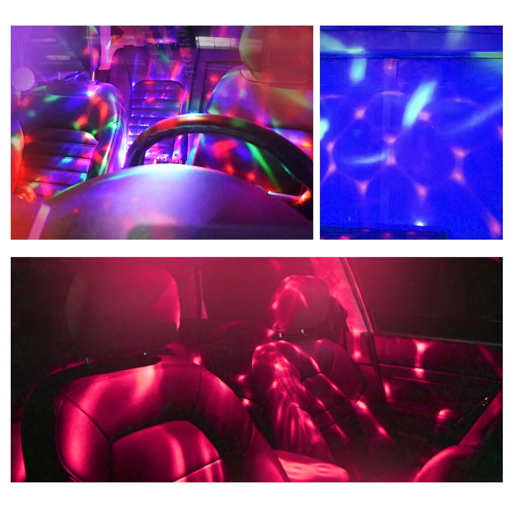 

RGB светодиодный сцсветильник свет с активацией голосом, Вращающийся Диско-Шар, освещение для диджея, вечеринки, атмосферная лампа для салон...