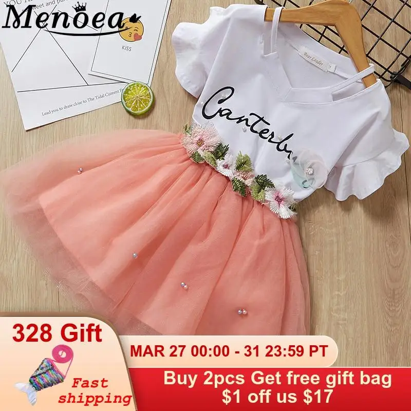 Летнее платье Menoea для девочек эксклюзивное детское с цветочной вышивкой От 3 до 7