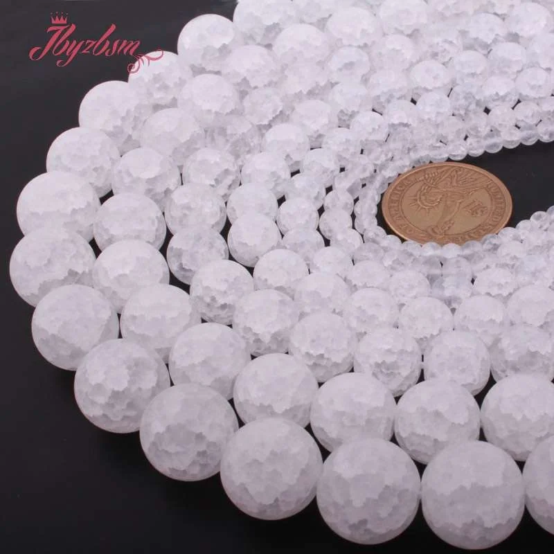 Камень кварцевый круглый незакрепленный для изготовления ожерелий натуральный