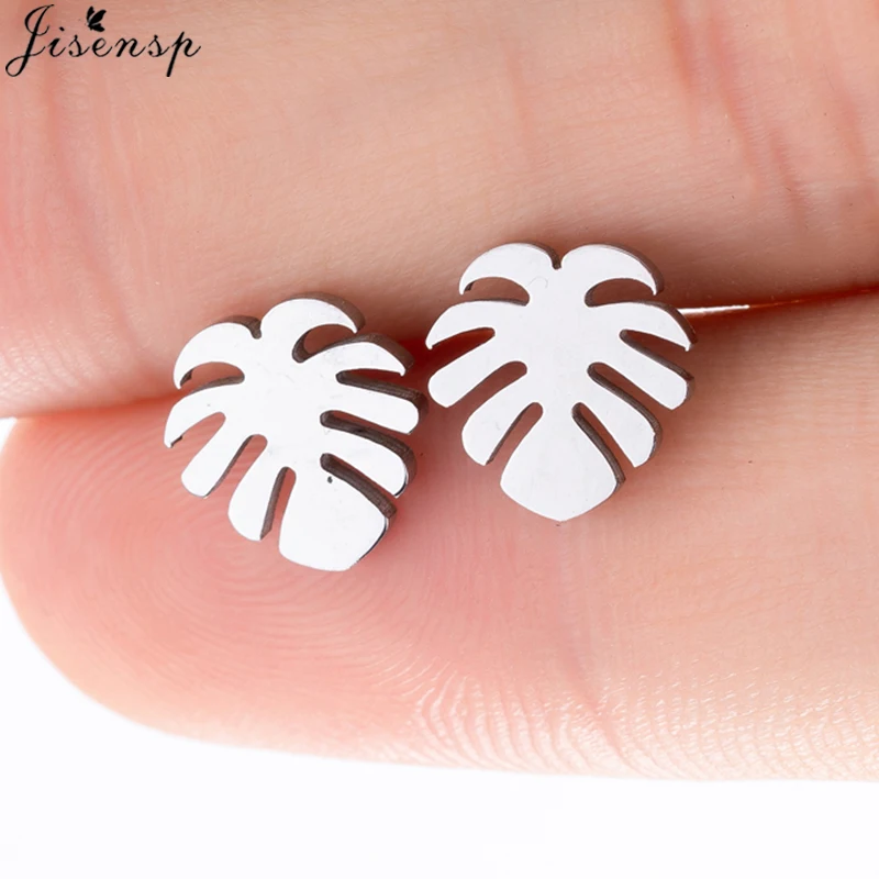 Серьги Jisensp из нержавеющей стали в богемном стиле с тропическими листьями для