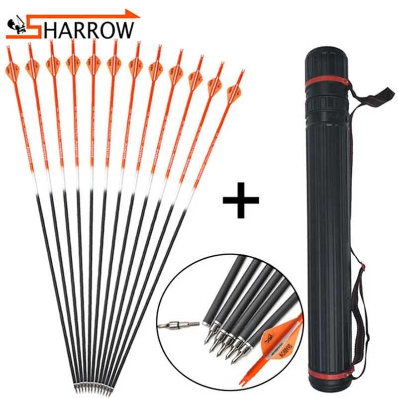 Стрелы из углерода и пластика 10 шт. 31 5 дюйма 100 зерен наконечники стрелы для охоты