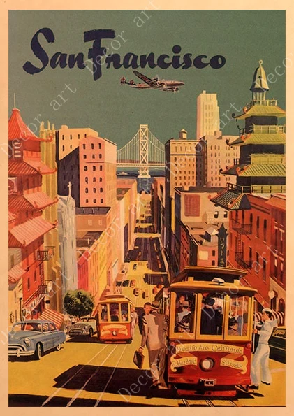 Американский город Нью Йорк путешествия холст живопись винтажные настенные