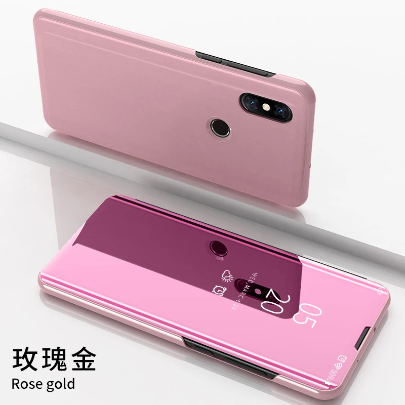 Rose gold Mi ror флип чехол для Xiaomi mi 9T 9 SE 8 Lite Pro 5X 5C 6 6X чехол mi A1 A3 A2 Lite CC9 CC9E Pocophone F1 mi x 3 Max 3 Чехлы Чехол - Цвет: Rose gold