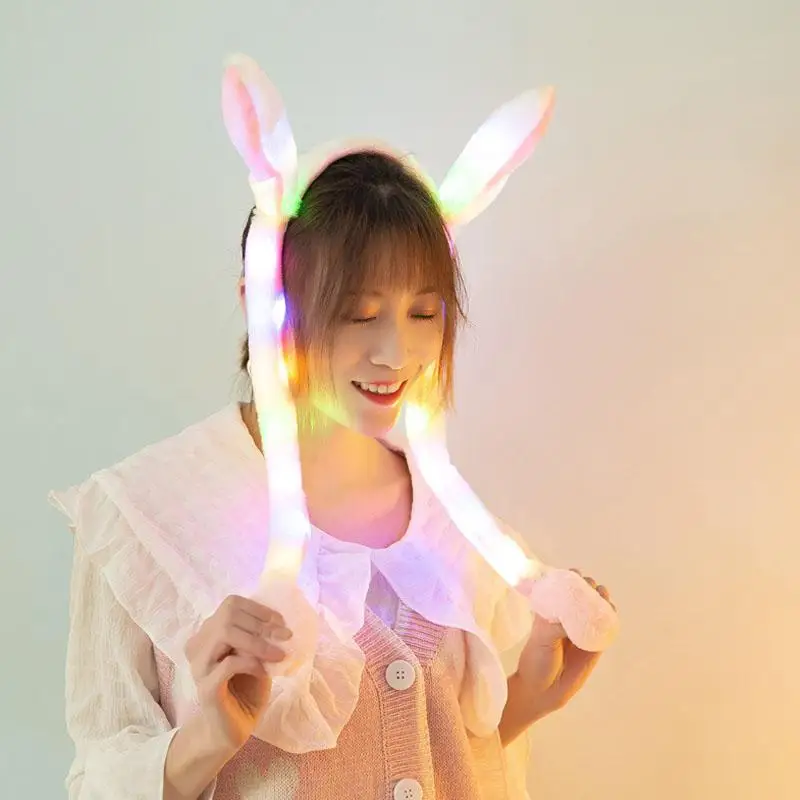 Кролик шапка движущиеся уши подушка безопасности кавайная забавная игрушка