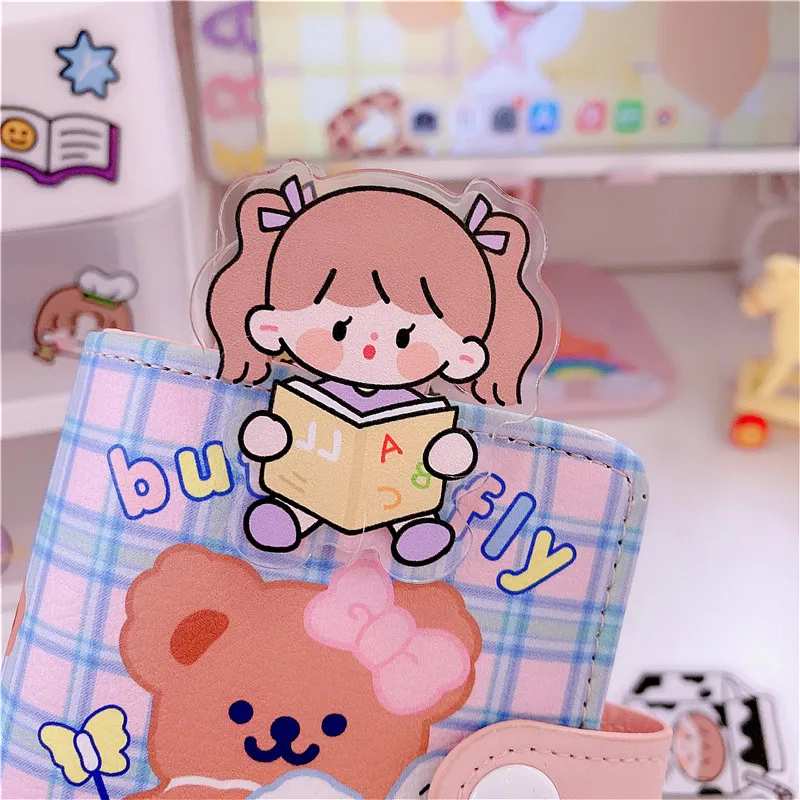 

1pc New cute creative cartoon girl butterfly board clip folder accessories