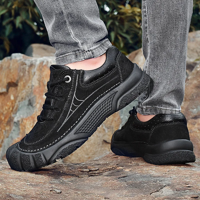 

2020 New Men Casual Shoes Loafers Men Shoes Quality Genuine Leather Shoes Man Flats Hot Sale Men Hiking Shoes