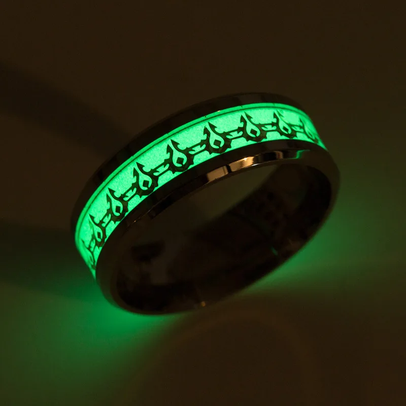 Кольцо из нержавеющей стали с этническим рисунком Warcraft 2020 светящиеся кольца для