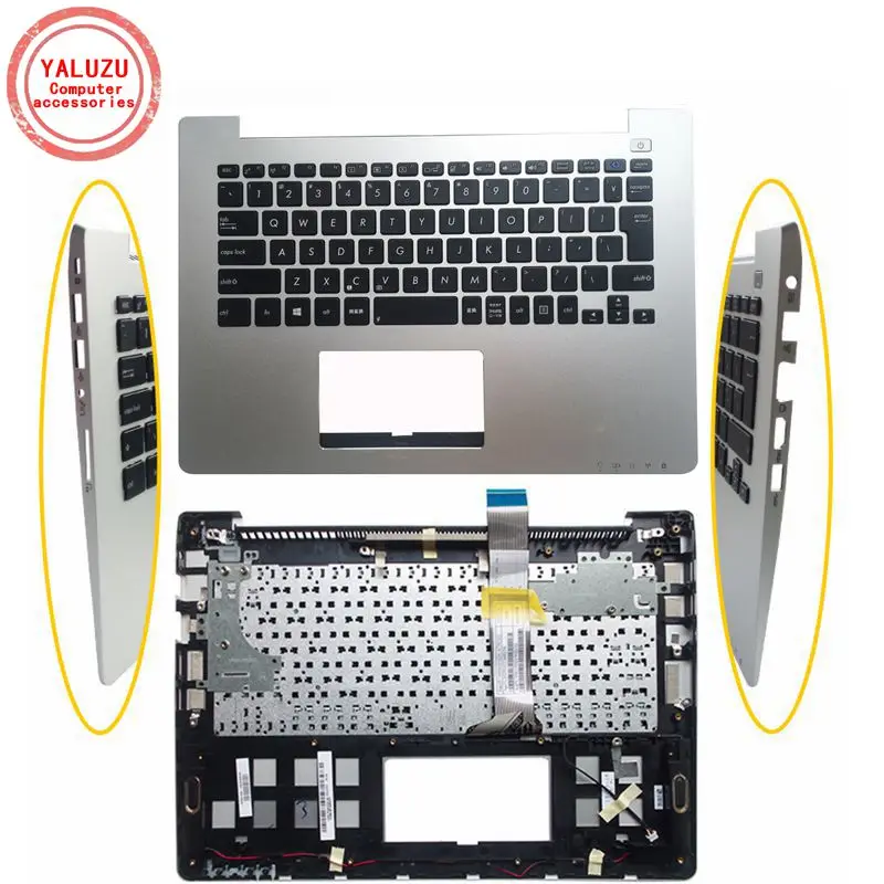 XJ английскую клавиатуру ободок верхняя крышка для Asus VivoBook S300 S300C S300SC S300K S300KI S300CA