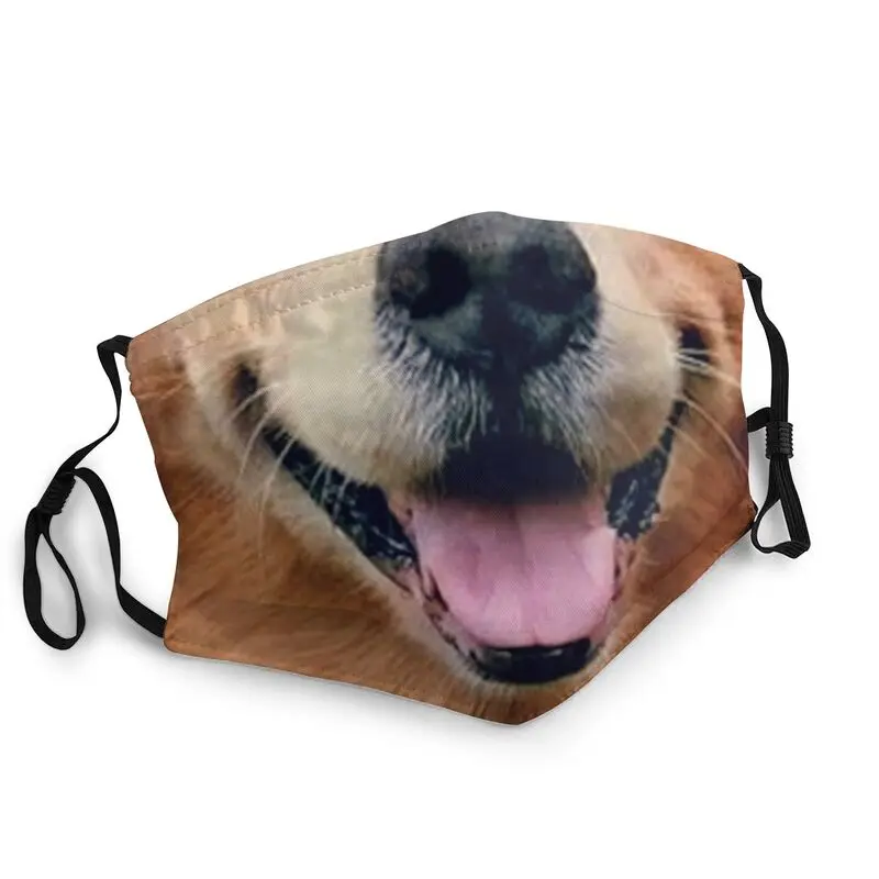 

Golden Retriever Non-Disposable Mouth Face Mask Unisex Adult Dog Meme Dustproof Mask Protection Cover Respirator Muffle