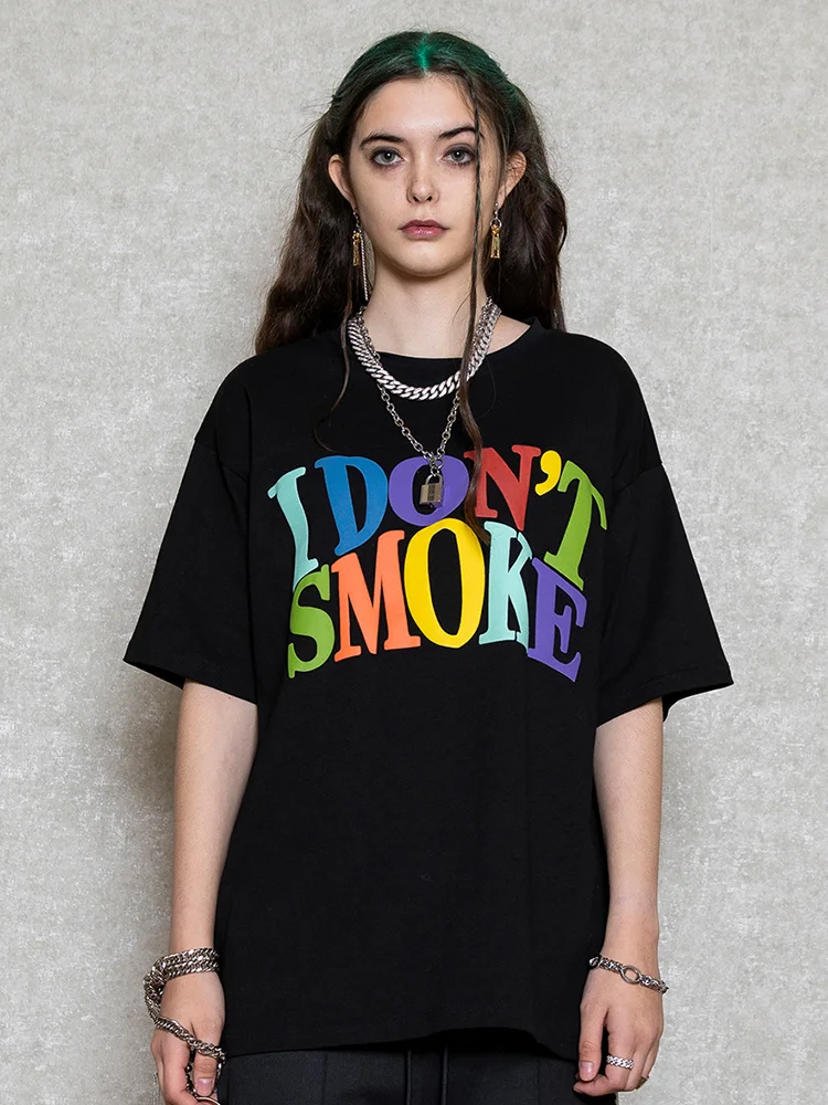 

Толстовка Donsmoke, Бездымная Волшебная Радужная трехмерная пена, Национальная мода, парная Универсальная футболка с коротким рукавом для мужч...