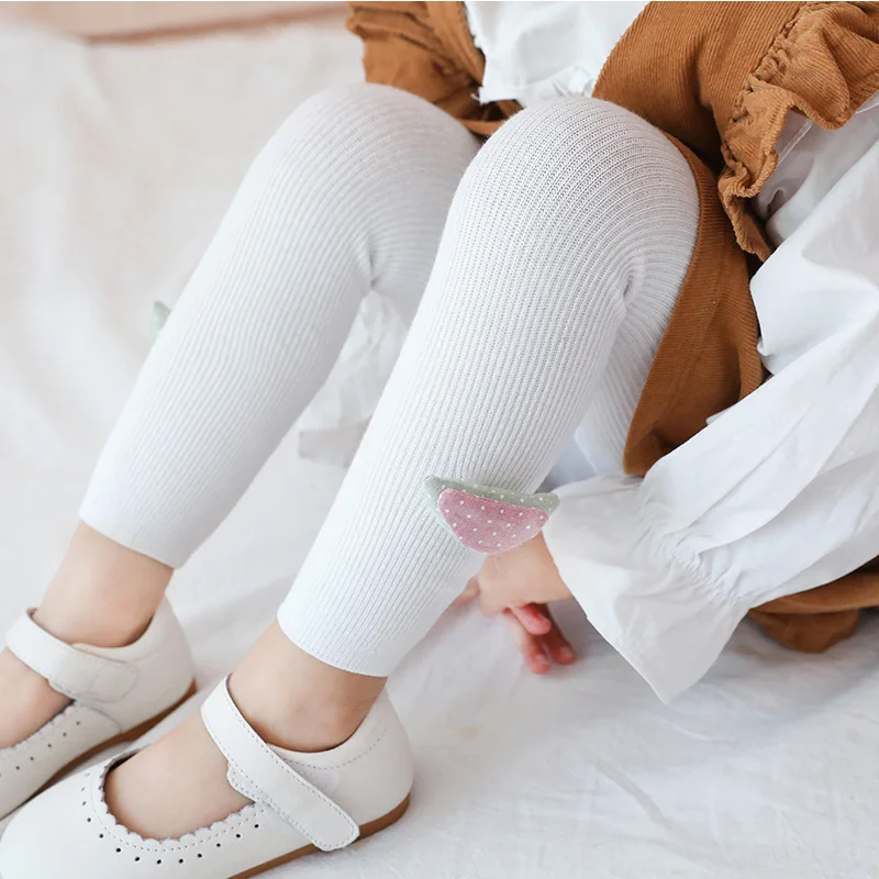 Детские хлопковые теплые леггинсы в рубчик зимние Осенние для девочек и