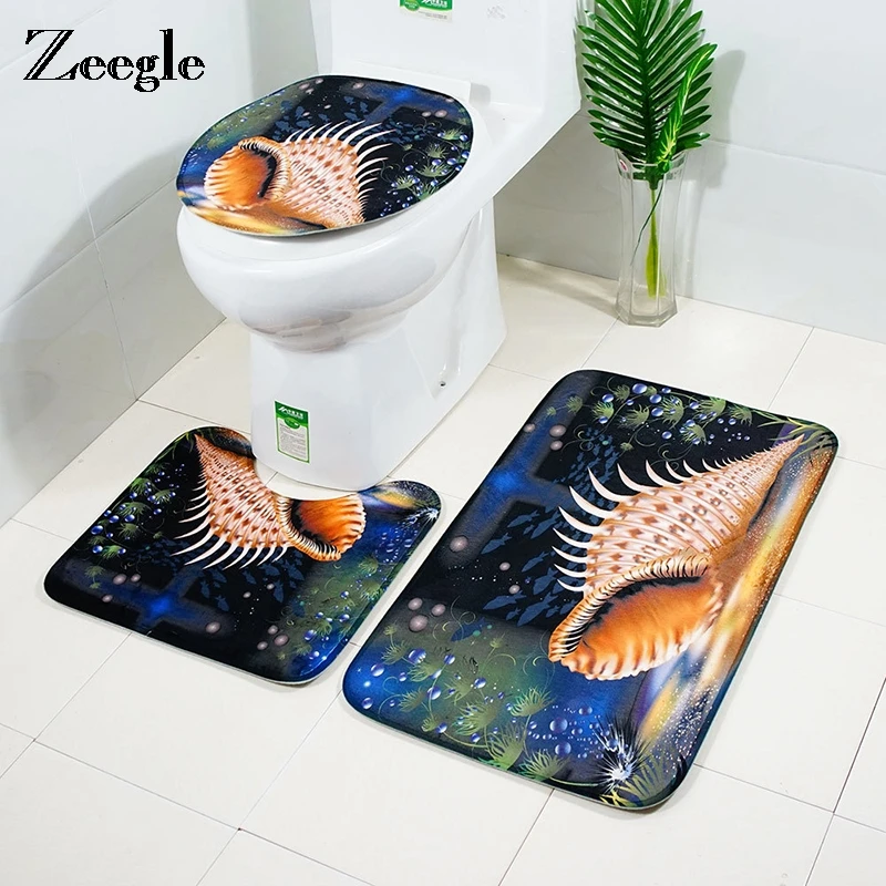 Zeegle 3 шт. коврики для ванной комнаты обои с изображением подводного мира