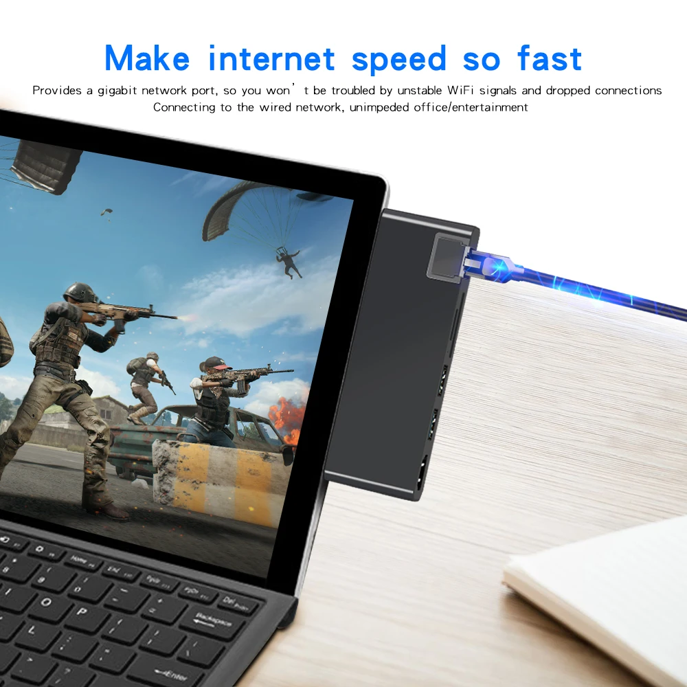 Игровая мышь Rocketek USB 3 0 концентратор 4K HDMI совместимых с 1000 Мбит/с Gigabit Ethernet кард