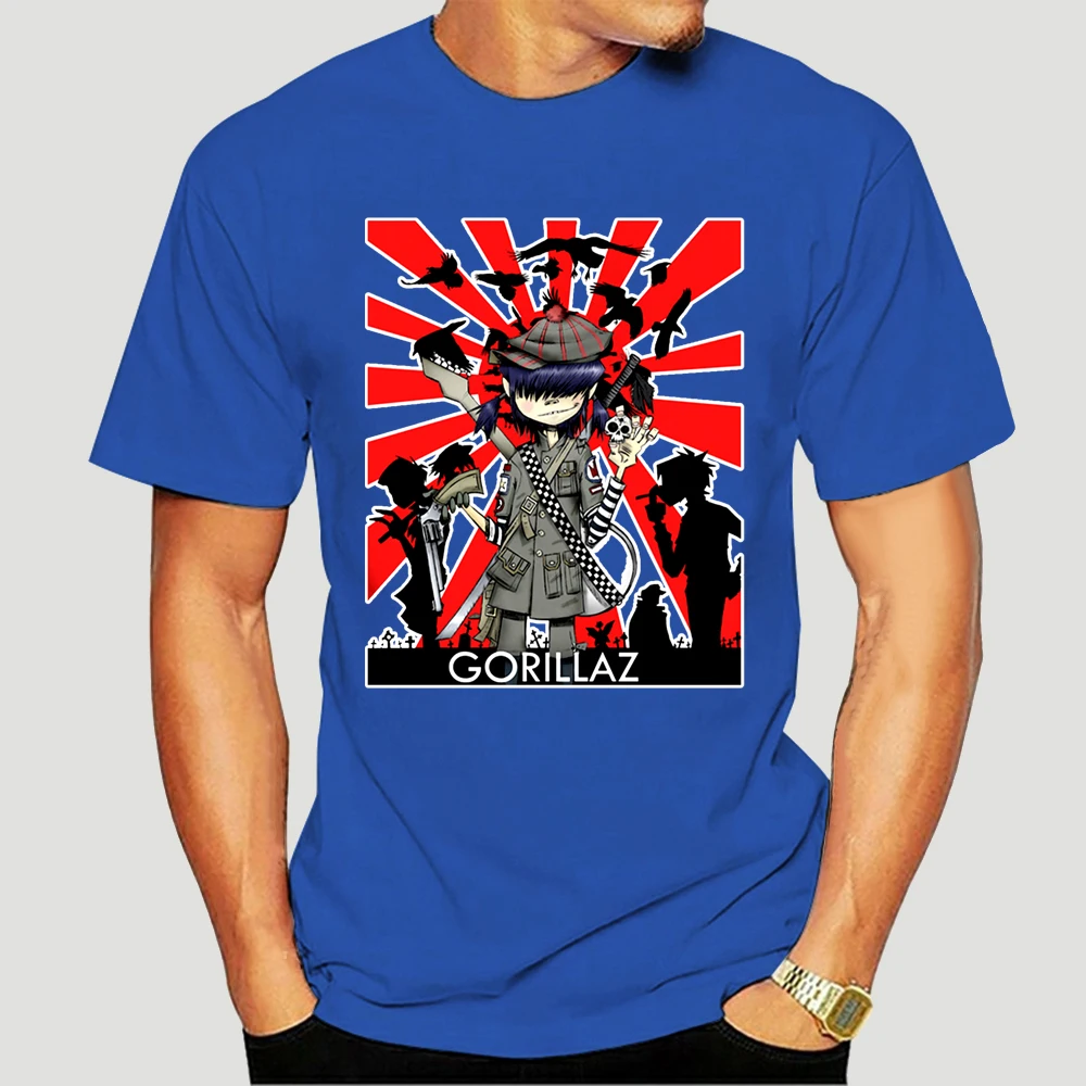 Забавная хлопковая Футболка Gorillaz в стиле рок-группы Rap хип-хоп аниме Повседневная