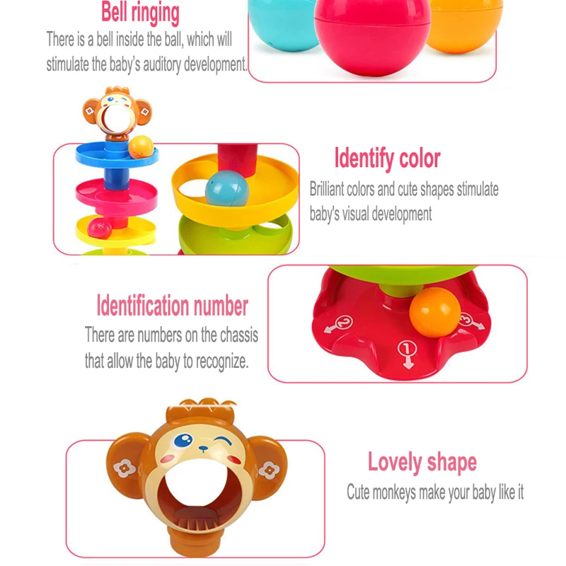 Детские игрушки колокольчики Вращающаяся башня пазл для детей Ранняя