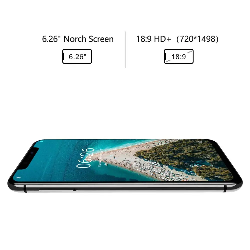 Смартфон XGODY Symbol Max 4G экран 6 26 дюйма 18:9 Android 8 1 3 Гб ОЗУ 32 ПЗУ 3150 мАч четыре ядра две