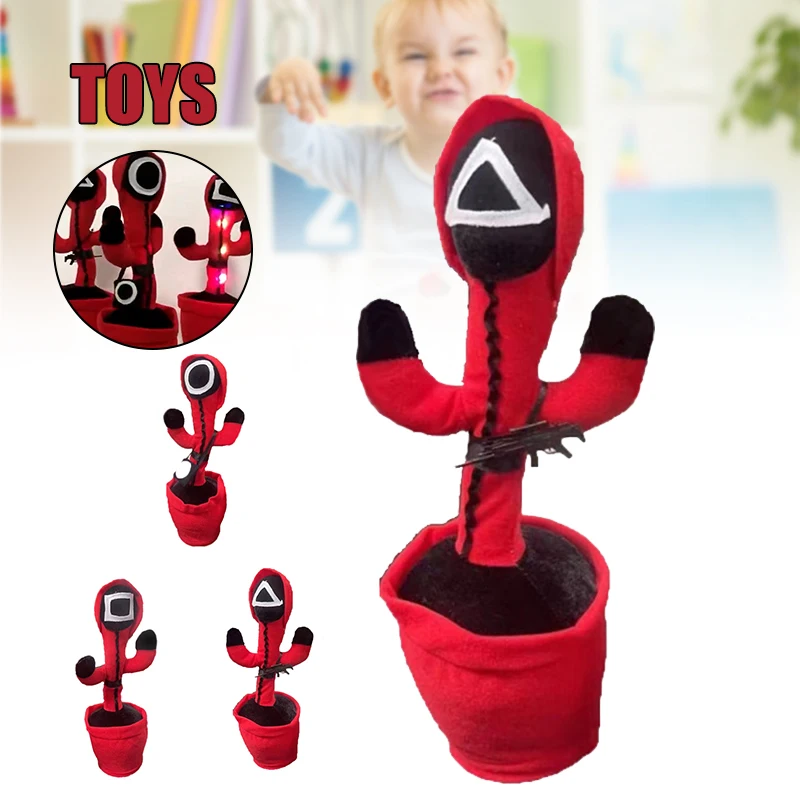 

Newest Squid Game Round Six The Same Series Plush Toys Sing, Swing, Twist and Dance Cute Cactus Toy Squid Game